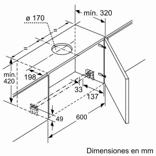 Campana telescópica 60 cm acero inoxidable DFS067K51 BOSCH