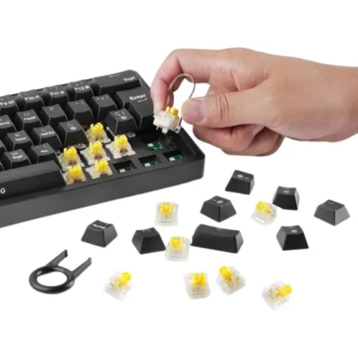 Teclado gaming con cable, negro con swith azul, HOT-SWAP mecanico MKMINIPRO