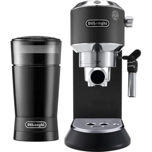 Cafetera express. 1300W, 1,3L, regalo de molinillo Kg200,  Dedica EC685BK DELONGHI