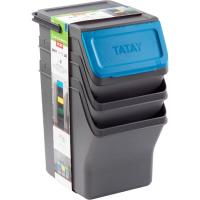 Cubo de basura de reciclado modular, 20 litros TATAY, set 3 uds