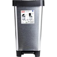 Cubo de basura con pedal Smart Metalizado de 25 litros TATAY, 26x36x47 cm