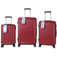 Trolley pequeño granate, ABS, cierre combinación, 4 ruedas, 7016 AR, 39x21x56 cm