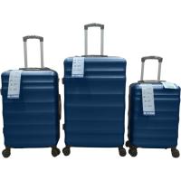 Trolley mediano azul, ABS, cierre combinación, 4 ruedas, 224 AR, 47x28x69 cm