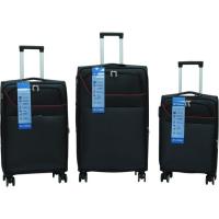 Trolley pequeño negro, poliéster, candado combinación, 22043 AR, 37x24x58 cm