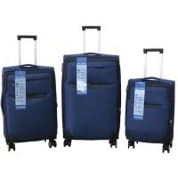 Trolley grande azul, poliéster, candado combinación, 22035 AR, 48x32x69 cm