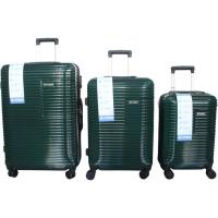 Trolley grande verde, ABS, cierre combinación, 4 ruedas, N22 AR, 48x32x76 cm