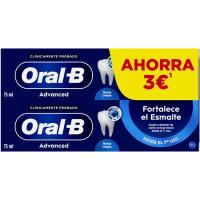 Dentífrico fortalece esmalte sabor menta ORAL-B, pack 2x75 ml
