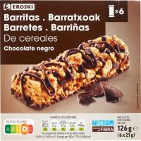 Barritas de cereal y chocolate EROSKI, 6 uds, caja 126 g Barritas de cereal y chocolate EROSKI, 6 uds, caja 126 g