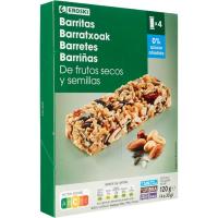Barritas de fr. secos y semillas 0% azúcar EROSKI, caja 120 g