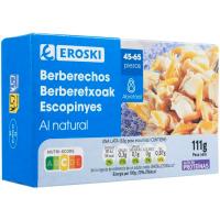 Berberechos al natural 45/65 piezas EROSKI, lata 63 g