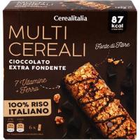 Barritas de cereales-choco negro CEREALITALIA, 6 uds, caja 126 g