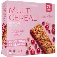 Barritas de cereales y arándanos 6 uds CEREALITALIA, caja 126 g