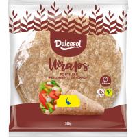 Tortillas de trigo integral DULCESOL, 6 uds, paquete 360 g