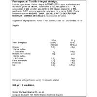 Tortillas de trigo integral DULCESOL, 6 uds, paquete 360 g