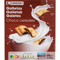 EROSKI txokolate eta zereal galletak, kutxa 520 g