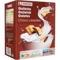 Galleta de chocolate y cereal EROSKI, caja 520 g