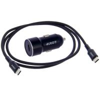 AUTO-T Autorako kargatzailea 20W, 3A karga azkarra, USB-C eta USB-C arteko kablea, 1 m