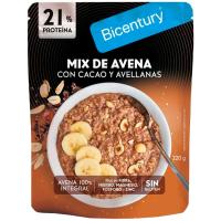 Mix de avena c/ cacao-avellanas s/ gluten BICENTURY, bolsa 220 g