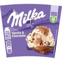 Helado vainilla-chocolate MILKA, tarrina 425 ml