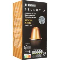 Café Kenya compatible Nespresso EROSKI SELEQTIA, caja 20 uds