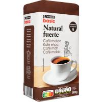 Café molido natural fuerte EROSKI BASIC, paquete 500 g