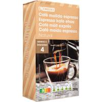 Café molido expreso natural EROSKI, paquete 250 g