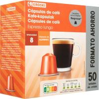 Café espresso lungo compatible Nespresso  EROSKI, caja 50 uds
