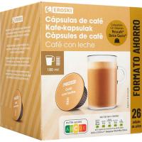 Café con leche compatible Dolce Gusto EROSKI, caja 26 uds
