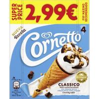 Helado Cono clásico CORNETTO, pack 4x90 ml