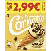 CORNETTO banilla kremazko kono izozkia, sorta 4x90 ml CORNETTO banilla kremazko kono izozkia, sorta 4x90 ml