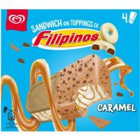 Helado Sandwich carmelocon toppings FILIPINOS, pack 4x130 ml