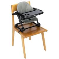 Trona de viaje Moly verde BEBE CONFORT Plegado ligero y compacto, altura ajustable al bebe, bandeja fácilmente extraible, cojín acolchado. Peso máximo recomendado 15 kg, 46x38x39,5 cm.