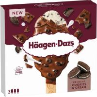 Helado Bombón Chuncky Cookies Cream HAAGEN DAZS, pack 3x80 ml