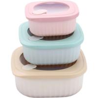 Hermético cuadrado libre BPA, 1400/580/450 ml tapa colores, soft CASTEY, set 3 uds Hermético cuadrado libre BPA, 1400/580/450 ml tapa colores, soft CASTEY, set 3 uds