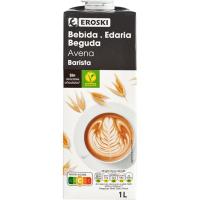 Bebida vegetal de avena barista EROSKI, brik 1 litro