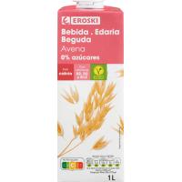 Bebida de avena 0% azúcares con calcio EROSKI, brik 1 litro