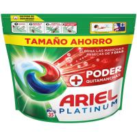 Detergente quitamanchas en cápsulas ARIEL +PODER, bolsa 35 dosis