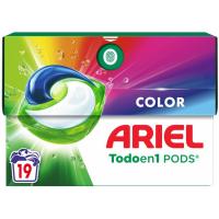 ARIEL COLOR detergente kapsulak, kutxa 19 dosi