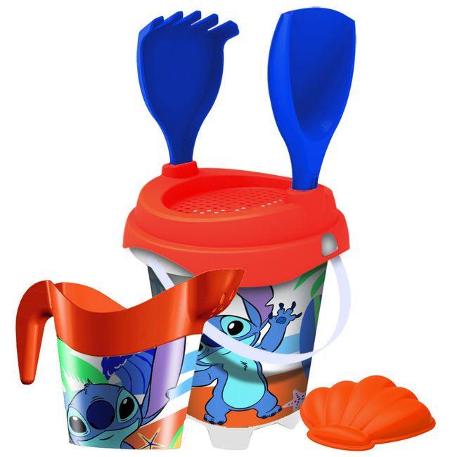 Cubo castillo Stitch con regadera, edad rec:+2 años MONDO