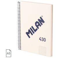 Cuaderno Microperforado A5, Cuadricula 5x5, Tapa Dura Beige, 80 hojas 95g MILAN Cuaderno Microperforado A5, Cuadricula 5x5, Tapa Dura Beige, 80 hojas 95g MILAN