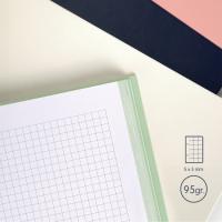 Cuaderno Microperforado A5, Cuadricula 5x5, Tapa Dura Beige, 80 hojas 95g MILAN