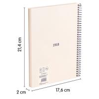 Cuaderno Microperforado A5, Cuadricula 5x5, Tapa Dura Beige, 80 hojas 95g MILAN