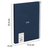 Cuaderno Microperforado A5, Cuadricula 5x5, Tapa Dura Azul, 80 hojas 95g MILAN