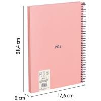 Cuaderno Microperforado A5, Cuadricula 5x5, Tapa Dura Rosa, 80 hojas 95g MILAN