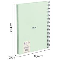 Cuaderno Microperforado A5, Cuadricula 5x5, Tapa Dura Verde, 80 hojas 95g MILAN