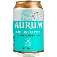 Cerveza sin gluten AURUM, lata 33 cl