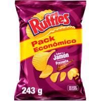Patatas sabor jamón RUFFLES, bolsa 243 g