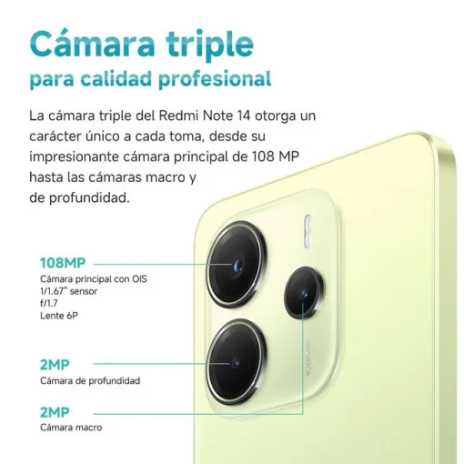 Smartphone libre black 6+128 GB, Redmi Note 14 XIAOMI