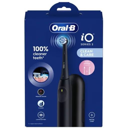 Cepillo dental eléctrico iO2 Negro, con funda de viaje ORAL-B Cepillo dental eléctrico iO2 Negro, con funda de viaje ORAL-B
