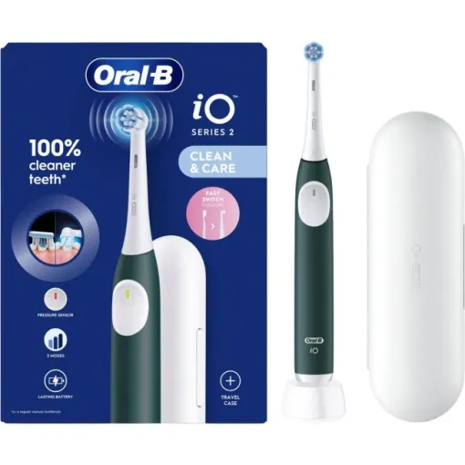 Cepillo dental eléctrico iO2 Verde, con funda de viaje ORAL-B
